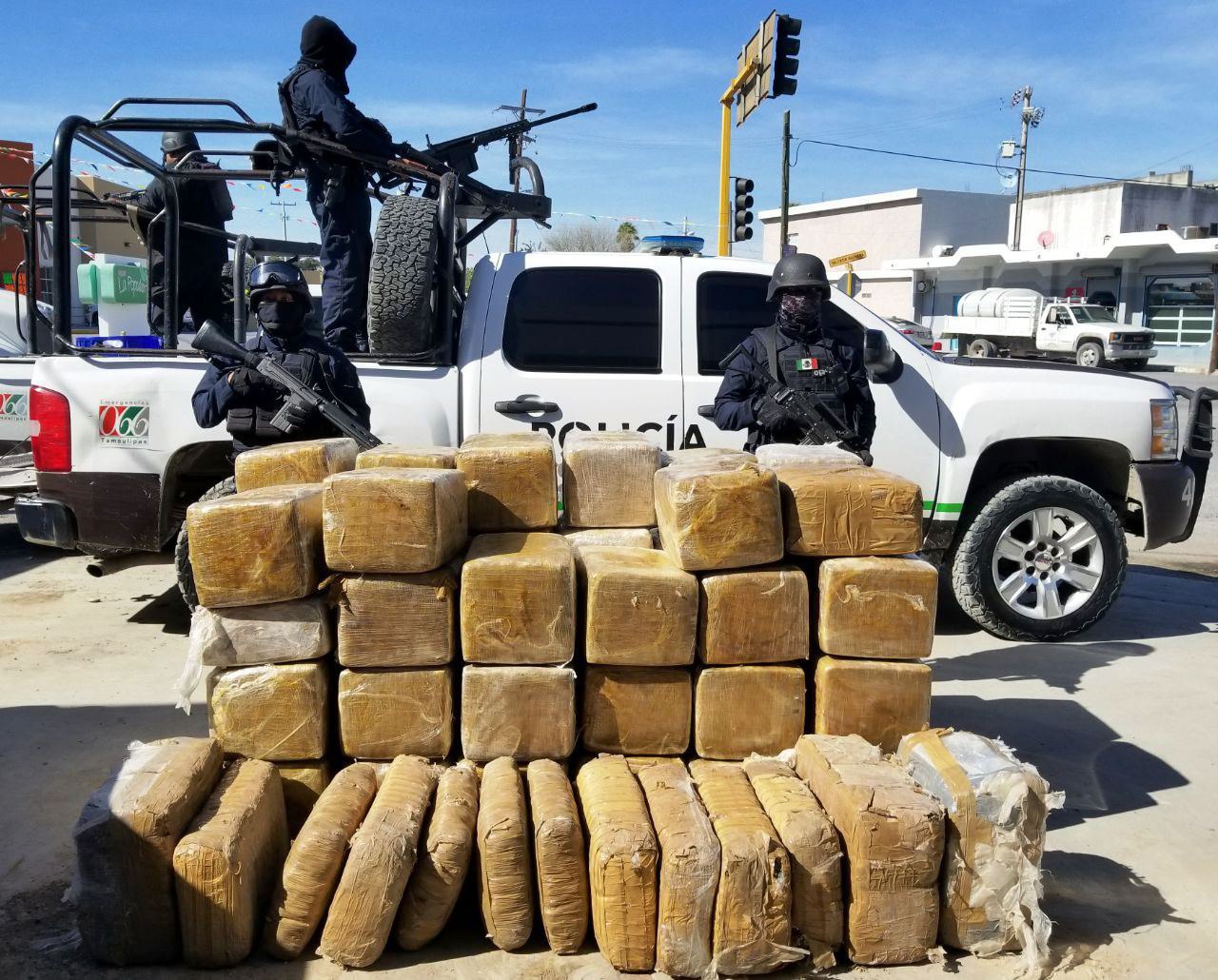 Aseguran 536 kilogramos de marihuana en el municipio de Miguel Alemán