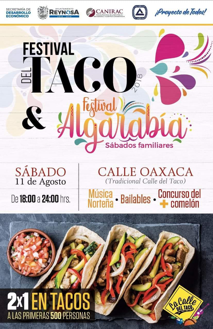 Invitan a Festival del Taco 2018 en Reynosa.