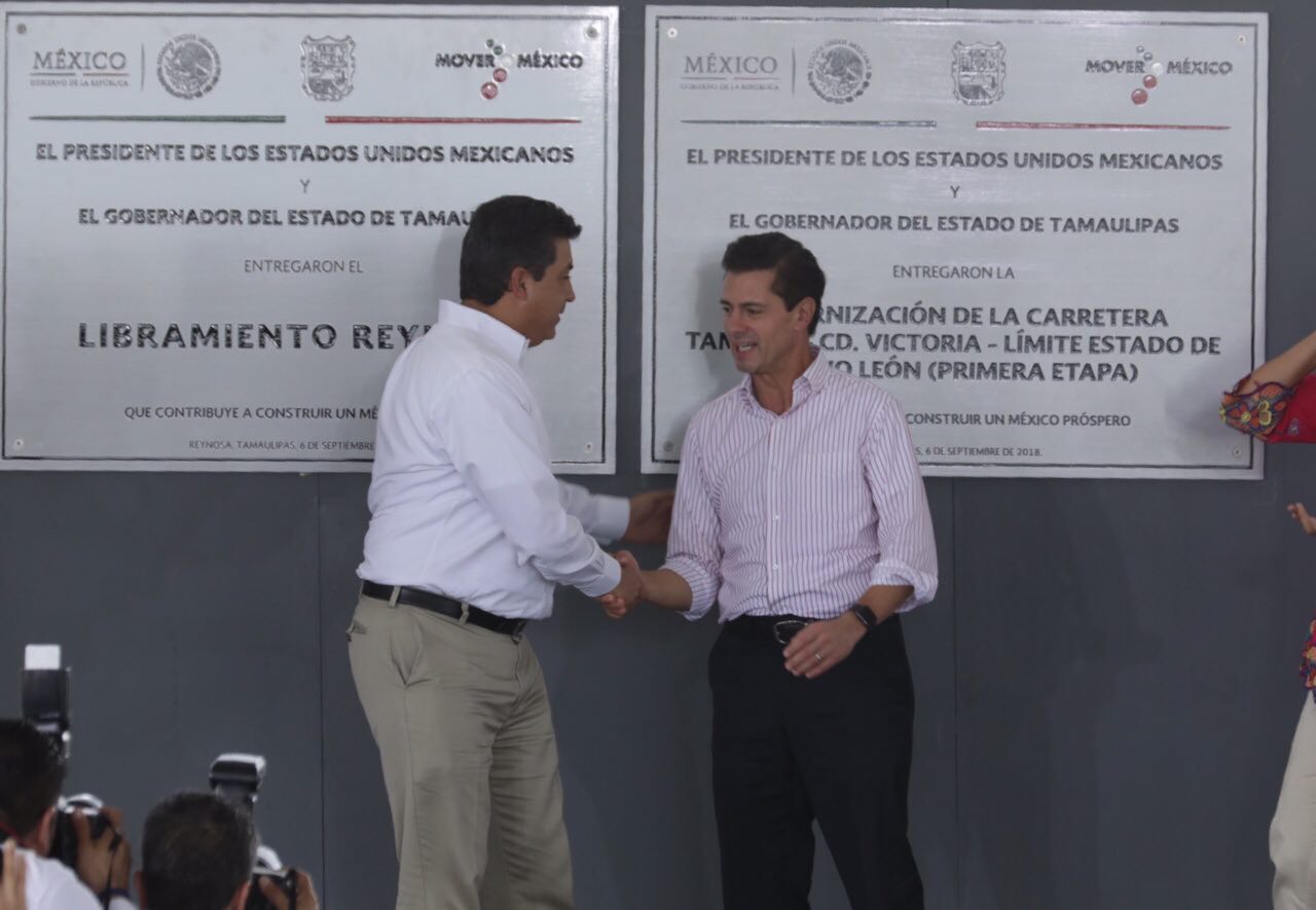 Ponen en marcha Presidente Enrique Peña Nieto y Gobernador Francisco García Cabeza de Vaca Libramiento Reynosa Sur y modernización de carretera Tampico-Victoria-Nuevo León.