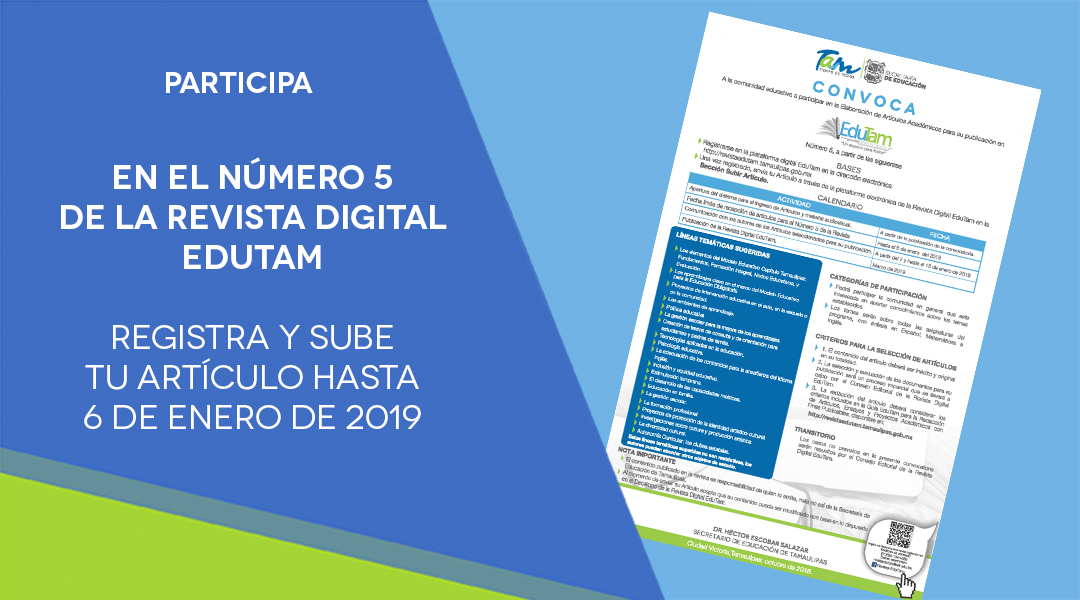 Participa en Revista Digital EduTam No.5