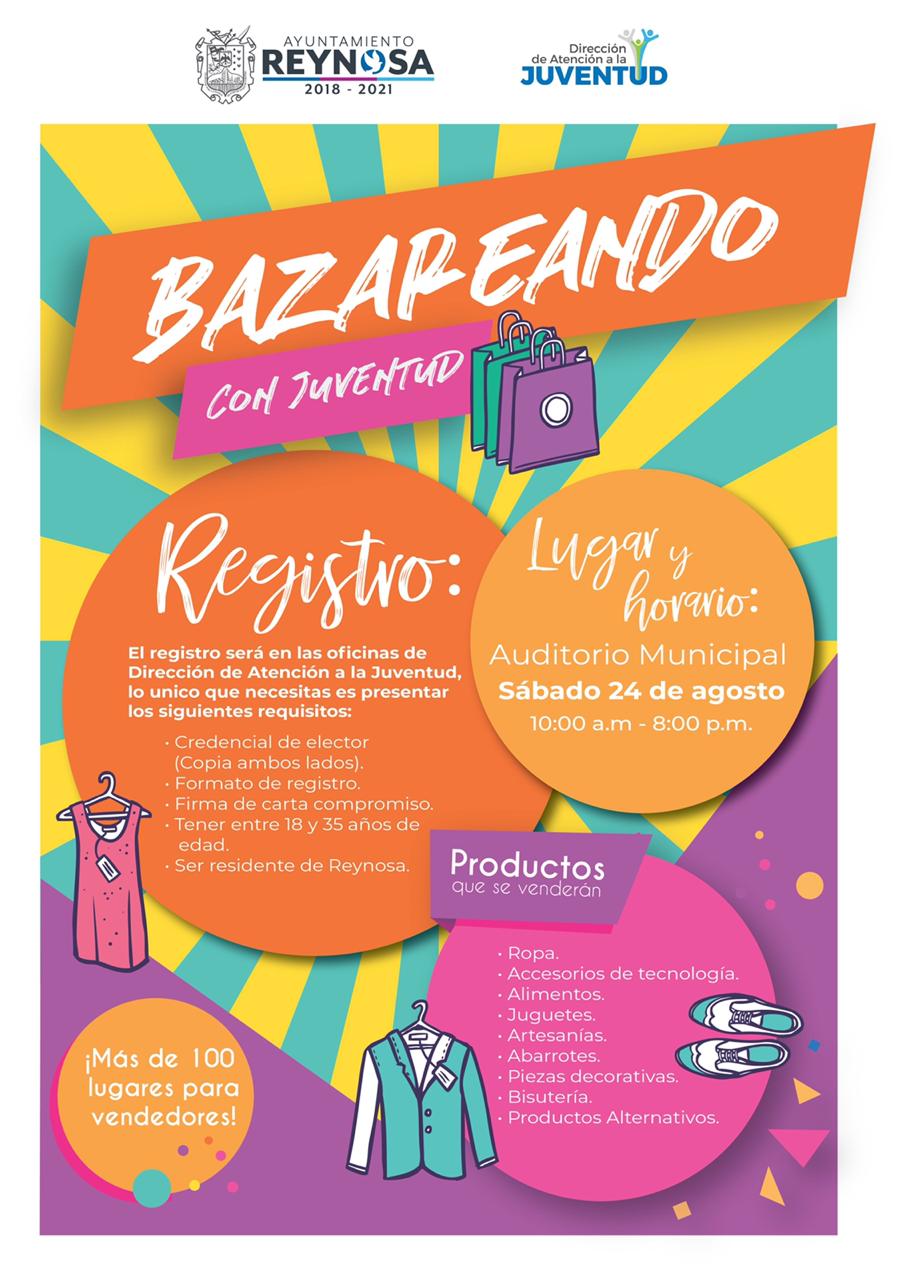 Invita Gobierno de Reynosa a participar en ‘Bazareando con Juventud’