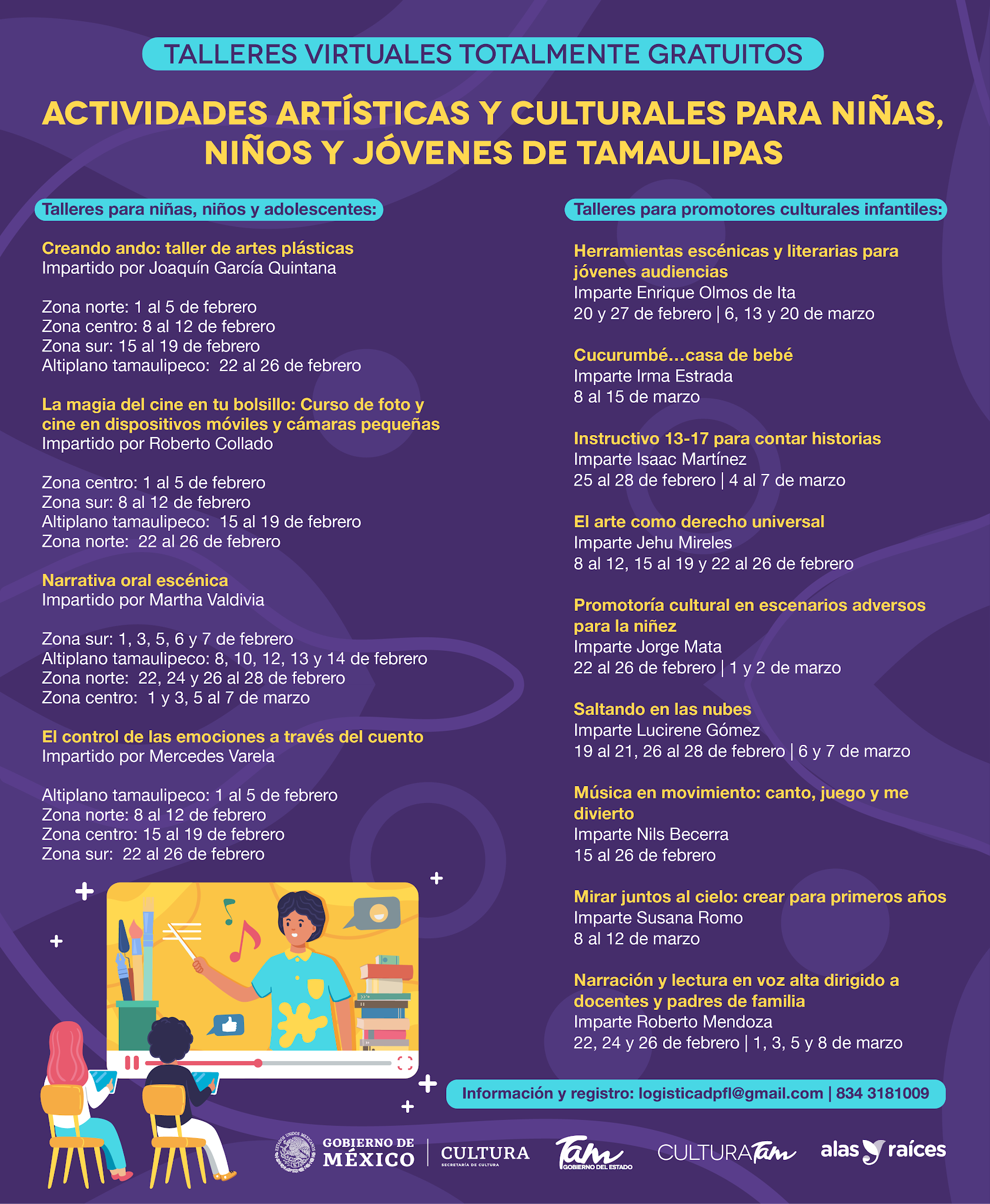 ¡Talleres lúdicos para niñas y niños de Tamaulipas!