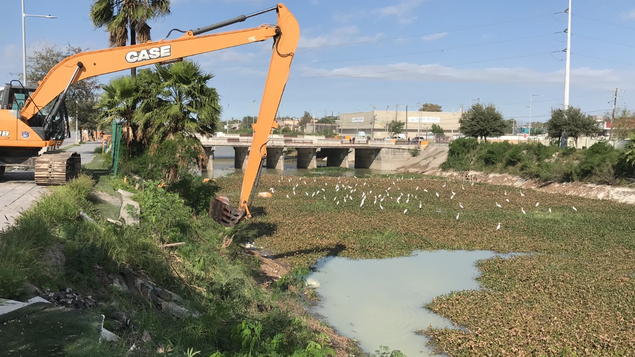 INICIA GOBIERNO FEDERAL Y ESTATAL TRABAJOS PARA RETIRAR LIRIO ACUÁTICO DEL CANAL ANZALDÚAS