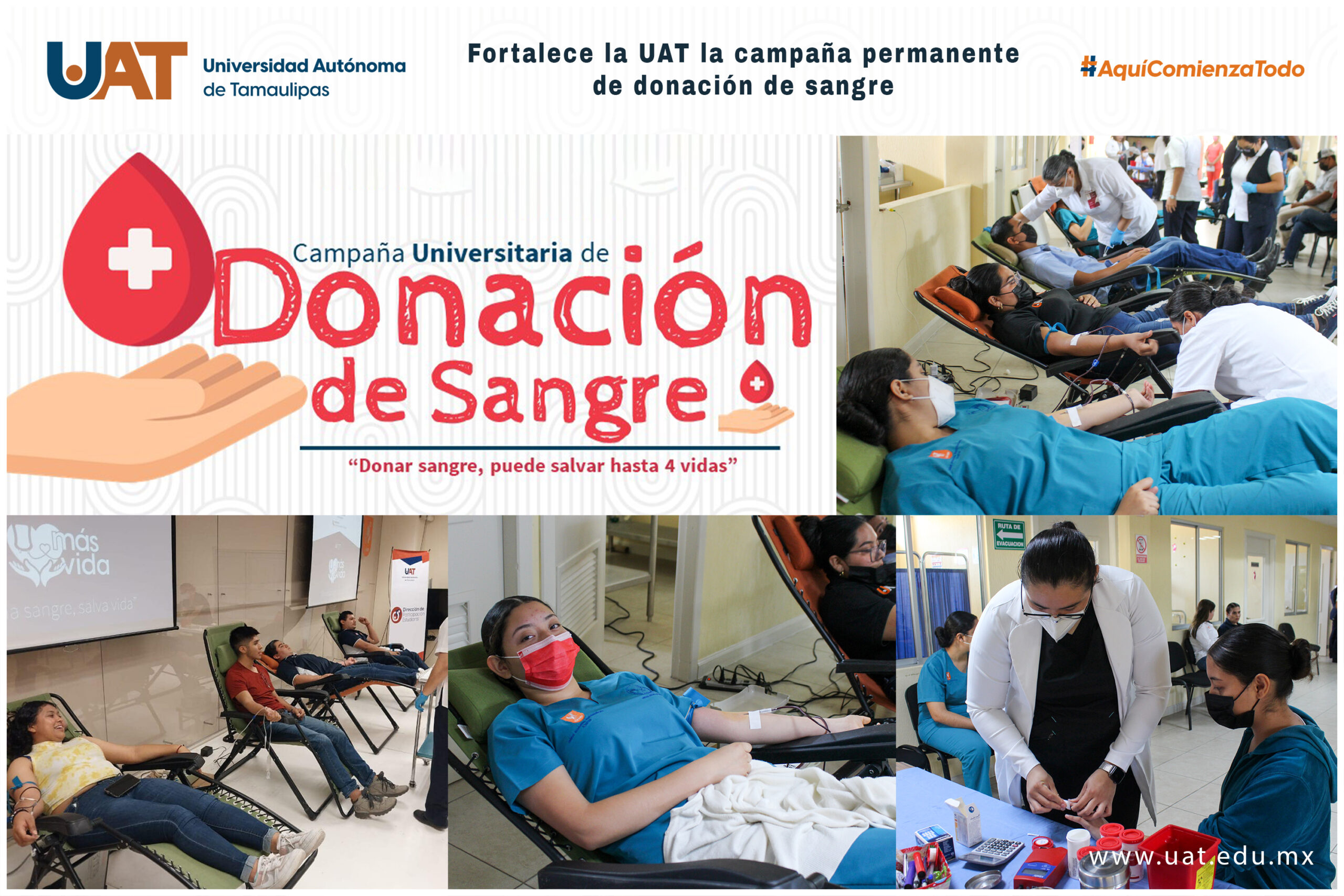 PROMUEVE LA UAT, CAMPAÑA PERMANENTE DE DONACIÓN DE SANGRE