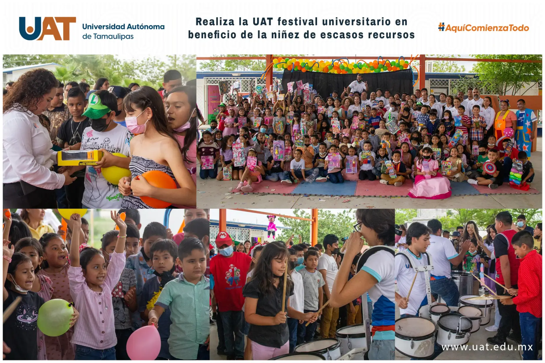 REALIZA LA UAT FESTIVAL UNIVERSITARIO EN BENEFICIO DE LA NIÑEZ DE ESCASOS RECURSOS