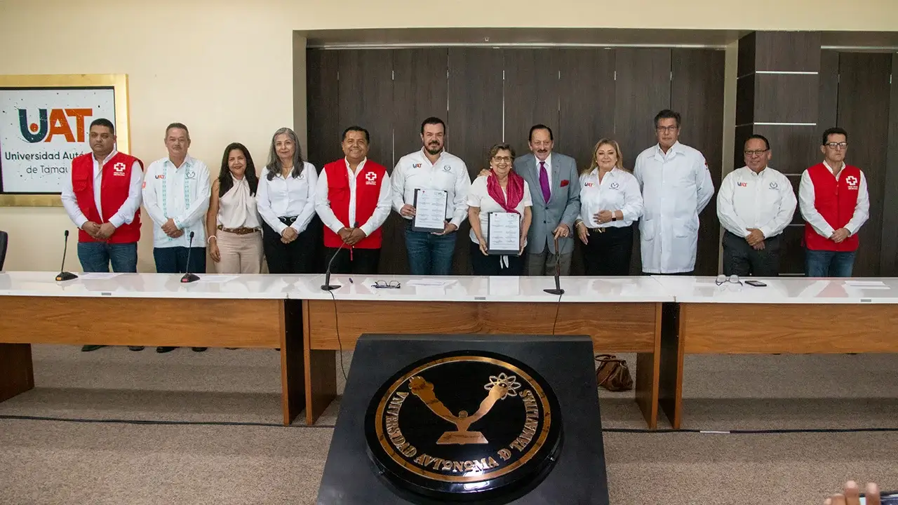 FIRMAN UAT Y CRUZ ROJA TAMAULIPAS CONVENIO DE COLABORACIÓN EN SERVICIO SOCIAL